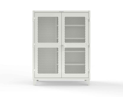 Extreme Duty 12 GA Janitorial Ventilated (Diamond) Cabinet with 4 Shelves - 60 In. W x 24 In. D x 78 In. H - 56-V-BC-244-9003