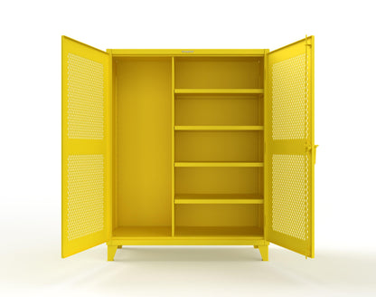 Extreme Duty 12 GA Janitorial Ventilated (Diamond) Cabinet with 4 Shelves - 60 In. W x 24 In. D x 78 In. H - 56-V-BC-244-1023