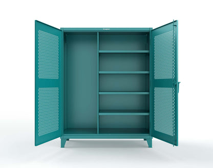 Extreme Duty 12 GA Janitorial Ventilated (Diamond) Cabinet with 4 Shelves - 60 In. W x 24 In. D x 78 In. H - 56-V-BC-244-5021