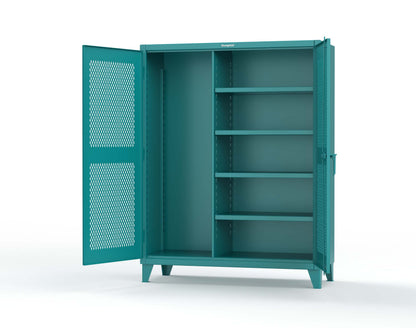 Extreme Duty 12 GA Janitorial Ventilated (Diamond) Cabinet with 4 Shelves - 60 In. W x 24 In. D x 78 In. H - 56-V-BC-244-5021