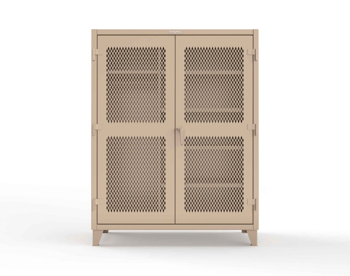 Extreme Duty 12 GA Uniform Ventilated (Diamond) Cabinet with 4 Shelves - 60 In. W x 24 In. D x 78 In. H - 56-V-W-245-1019