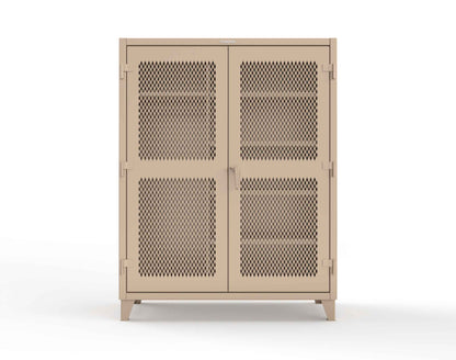 Extreme Duty 12 GA Uniform Ventilated (Diamond) Cabinet with 4 Shelves - 60 In. W x 24 In. D x 78 In. H - 56-V-W-245-1019