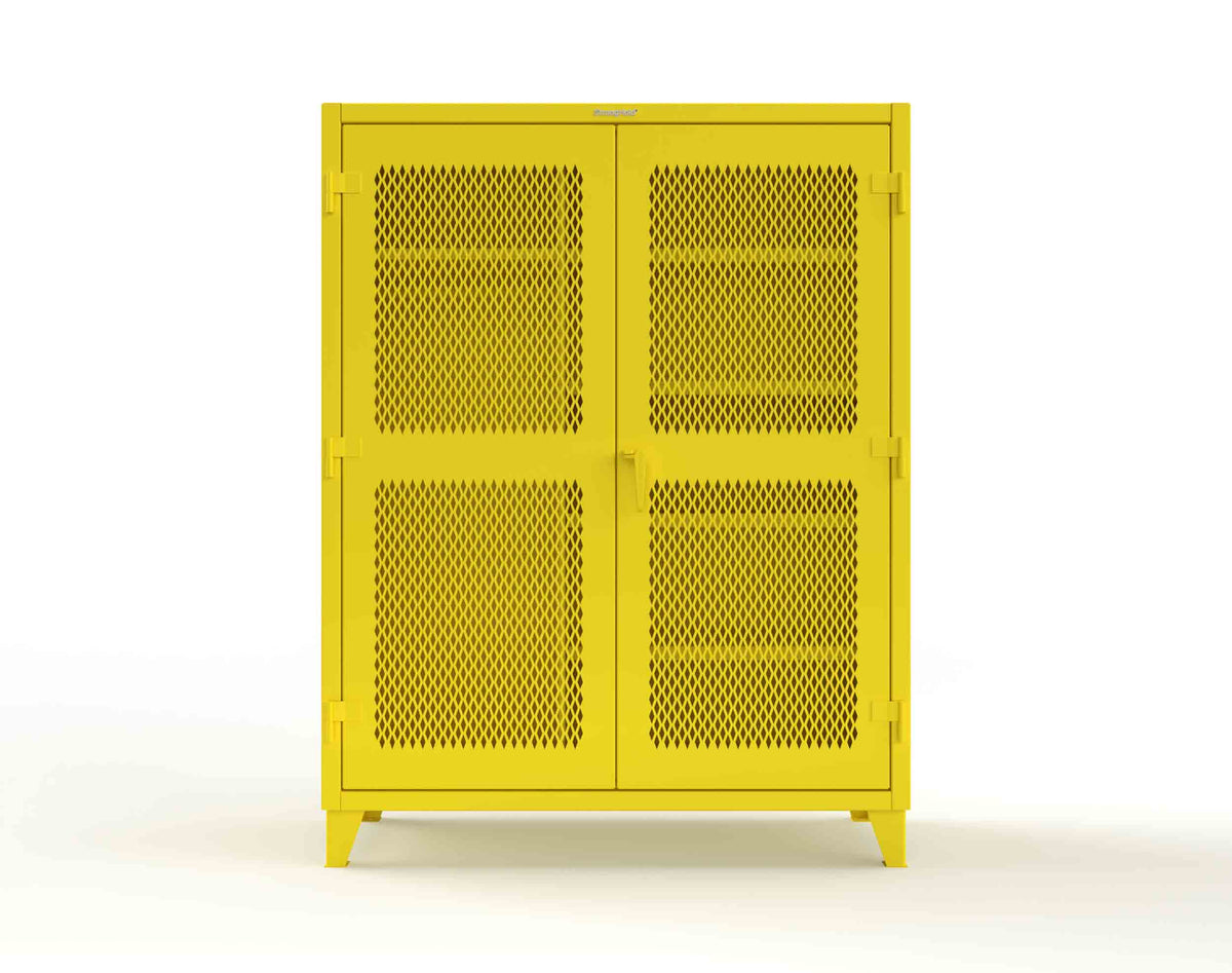 Extreme Duty 12 GA Uniform Ventilated (Diamond) Cabinet with 4 Shelves - 60 In. W x 24 In. D x 78 In. H - 56-V-W-245-1023