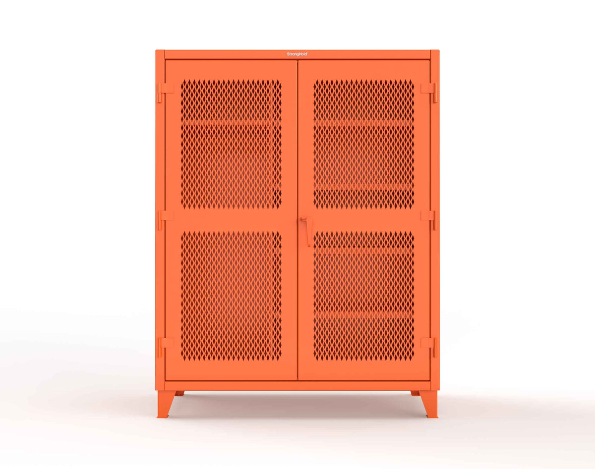 Extreme Duty 12 GA Uniform Ventilated (Diamond) Cabinet with 4 Shelves - 60 In. W x 24 In. D x 78 In. H - 56-V-W-245-2004