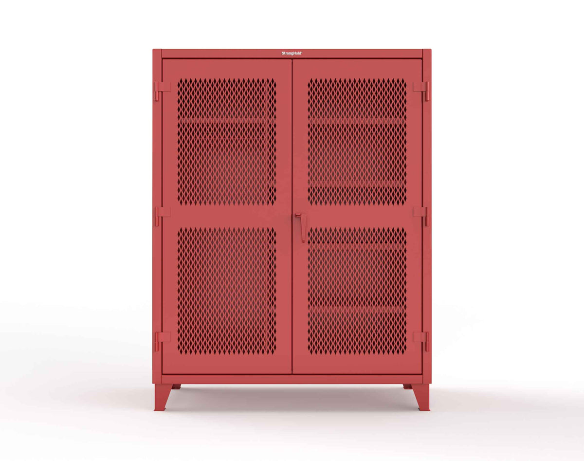 Extreme Duty 12 GA Uniform Ventilated (Diamond) Cabinet with 4 Shelves - 60 In. W x 24 In. D x 78 In. H - 56-V-W-245-3001
