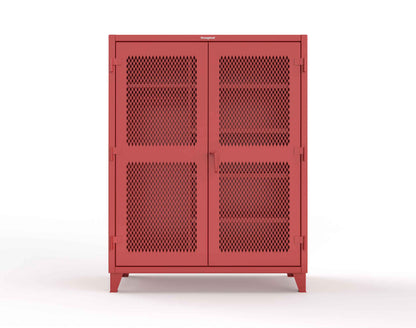 Extreme Duty 12 GA Uniform Ventilated (Diamond) Cabinet with 4 Shelves - 60 In. W x 24 In. D x 78 In. H - 56-V-W-245-3001