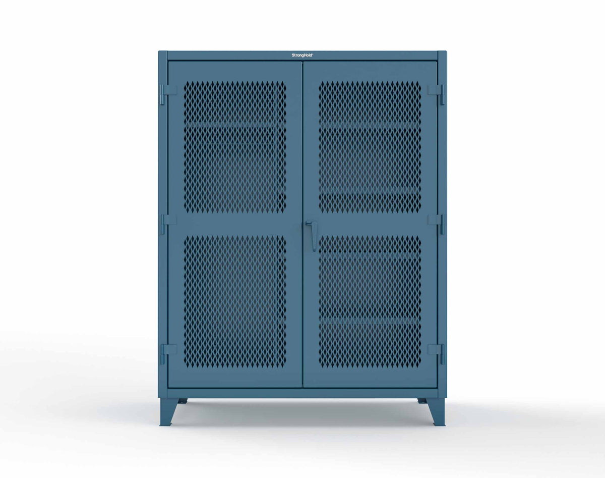 Extreme Duty 12 GA Uniform Ventilated (Diamond) Cabinet with 4 Shelves - 60 In. W x 24 In. D x 78 In. H - 56-V-W-245-5010