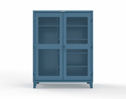 Extreme Duty 12 GA Uniform Ventilated (Diamond) Cabinet with 4 Shelves - 60 In. W x 24 In. D x 78 In. H - 56-V-W-245-5010