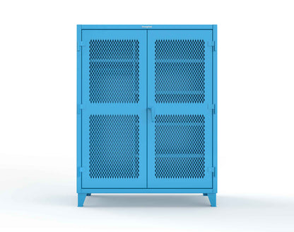 Extreme Duty 12 GA Uniform Ventilated (Diamond) Cabinet with 4 Shelves - 60 In. W x 24 In. D x 78 In. H - 56-V-W-245-5012