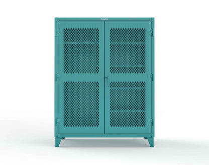 Extreme Duty 12 GA Uniform Ventilated (Diamond) Cabinet with 4 Shelves - 60 In. W x 24 In. D x 78 In. H - 56-V-W-245-5021