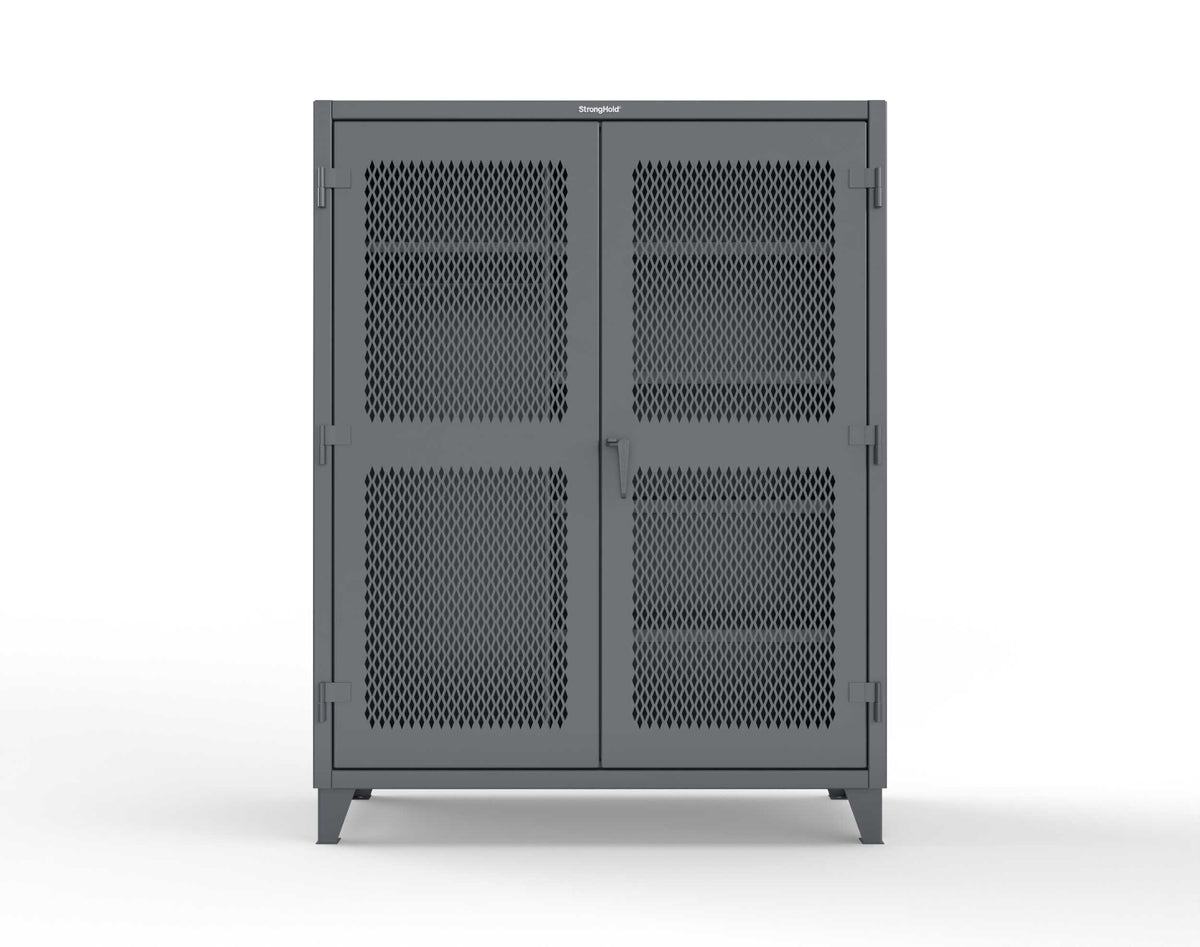 Extreme Duty 12 GA Uniform Ventilated (Diamond) Cabinet with 4 Shelves - 60 In. W x 24 In. D x 78 In. H - 56-V-W-245-7024