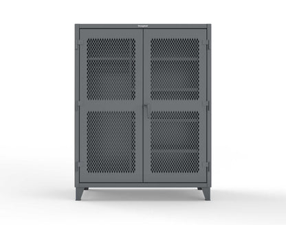 Extreme Duty 12 GA Uniform Ventilated (Diamond) Cabinet with 4 Shelves - 60 In. W x 24 In. D x 78 In. H - 56-V-W-245-7024