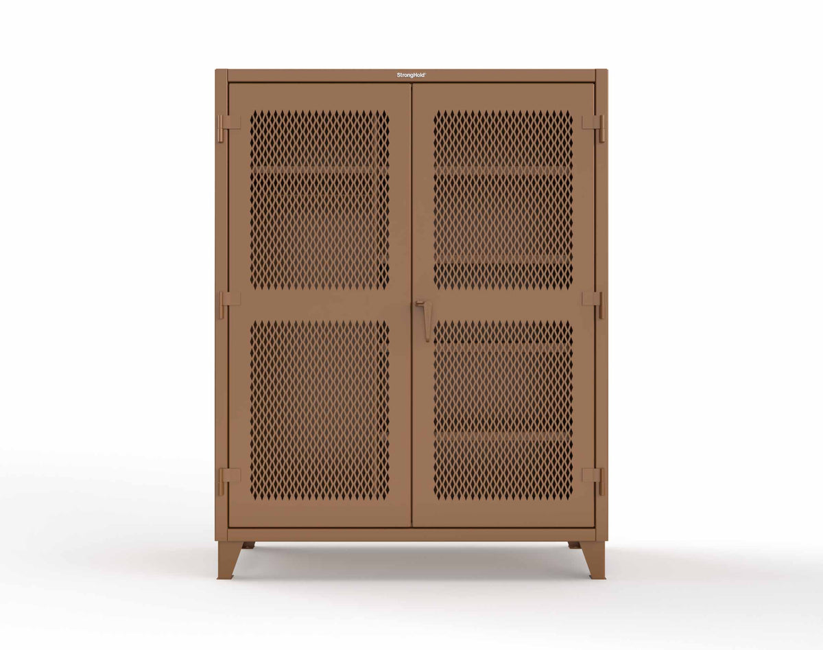 Extreme Duty 12 GA Uniform Ventilated (Diamond) Cabinet with 4 Shelves - 60 In. W x 24 In. D x 78 In. H - 56-V-W-245-8025