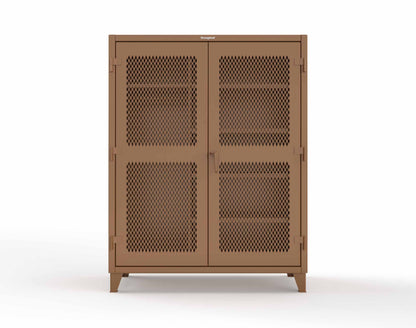 Extreme Duty 12 GA Uniform Ventilated (Diamond) Cabinet with 4 Shelves - 60 In. W x 24 In. D x 78 In. H - 56-V-W-245-8025
