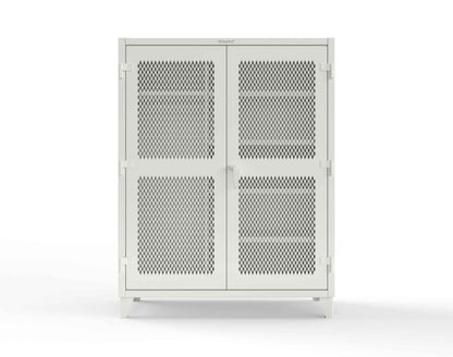 Extreme Duty 12 GA Uniform Ventilated (Diamond) Cabinet with 4 Shelves - 60 In. W x 24 In. D x 78 In. H - 56-V-W-245-9003