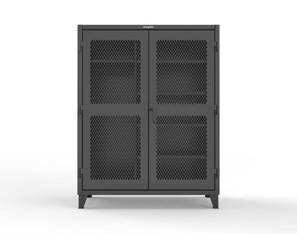 Extreme Duty 12 GA Uniform Ventilated (Diamond) Cabinet with 4 Shelves - 60 In. W x 24 In. D x 78 In. H - 56-V-W-245-9005