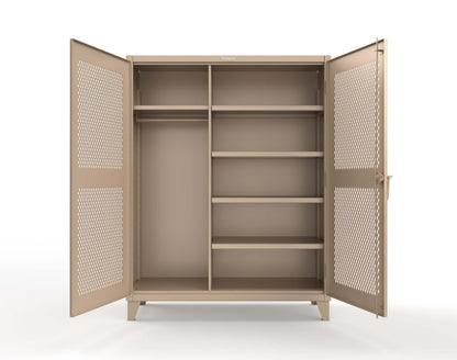 Extreme Duty 12 GA Uniform Ventilated (Diamond) Cabinet with 4 Shelves - 60 In. W x 24 In. D x 78 In. H - 56-V-W-245-1019