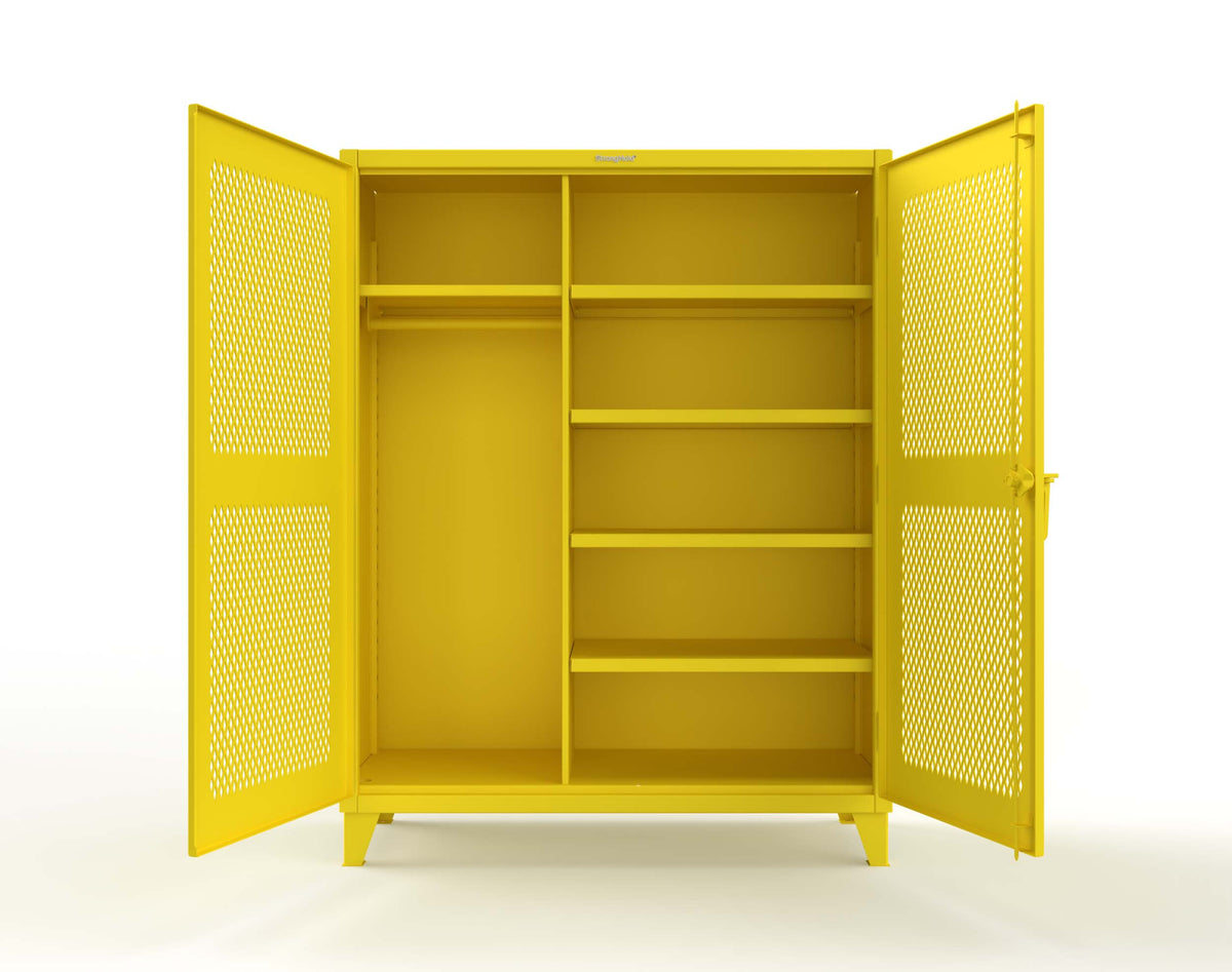 Extreme Duty 12 GA Uniform Ventilated (Diamond) Cabinet with 4 Shelves - 60 In. W x 24 In. D x 78 In. H - 56-V-W-245-1023