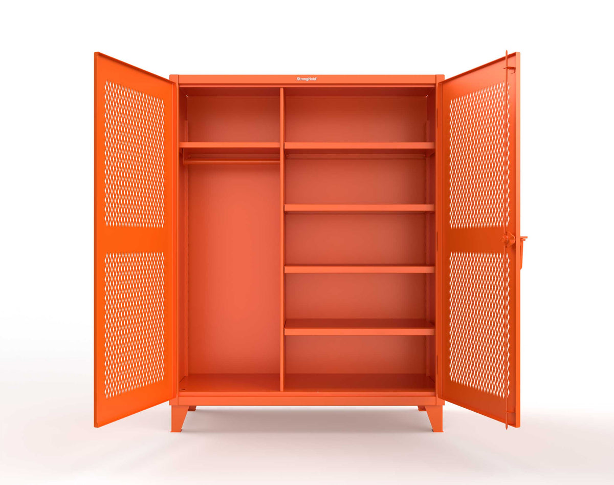 Extreme Duty 12 GA Uniform Ventilated (Diamond) Cabinet with 4 Shelves - 60 In. W x 24 In. D x 78 In. H - 56-V-W-245-2004