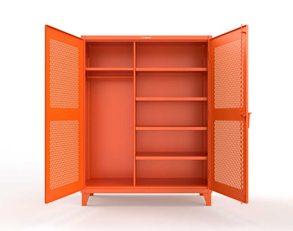 Extreme Duty 12 GA Uniform Ventilated (Diamond) Cabinet with 4 Shelves - 60 In. W x 24 In. D x 78 In. H - 56-V-W-245-2004
