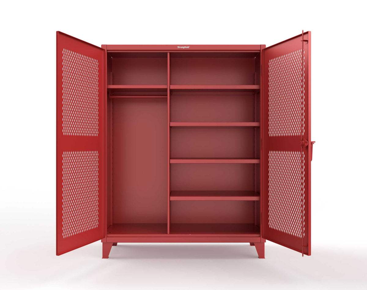 Extreme Duty 12 GA Uniform Ventilated (Diamond) Cabinet with 4 Shelves - 60 In. W x 24 In. D x 78 In. H - 56-V-W-245-3001