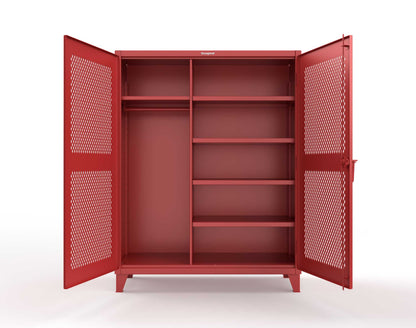 Extreme Duty 12 GA Uniform Ventilated (Diamond) Cabinet with 4 Shelves - 60 In. W x 24 In. D x 78 In. H - 56-V-W-245-3001