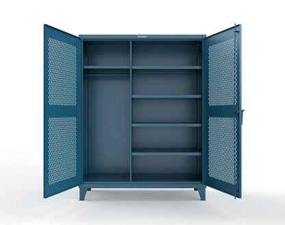 Extreme Duty 12 GA Uniform Ventilated (Diamond) Cabinet with 4 Shelves - 60 In. W x 24 In. D x 78 In. H - 56-V-W-245-5010