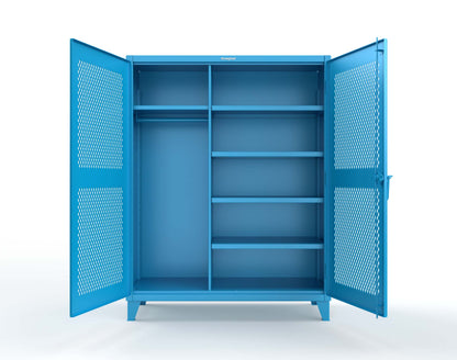 Extreme Duty 12 GA Uniform Ventilated (Diamond) Cabinet with 4 Shelves - 60 In. W x 24 In. D x 78 In. H - 56-V-W-245-5012
