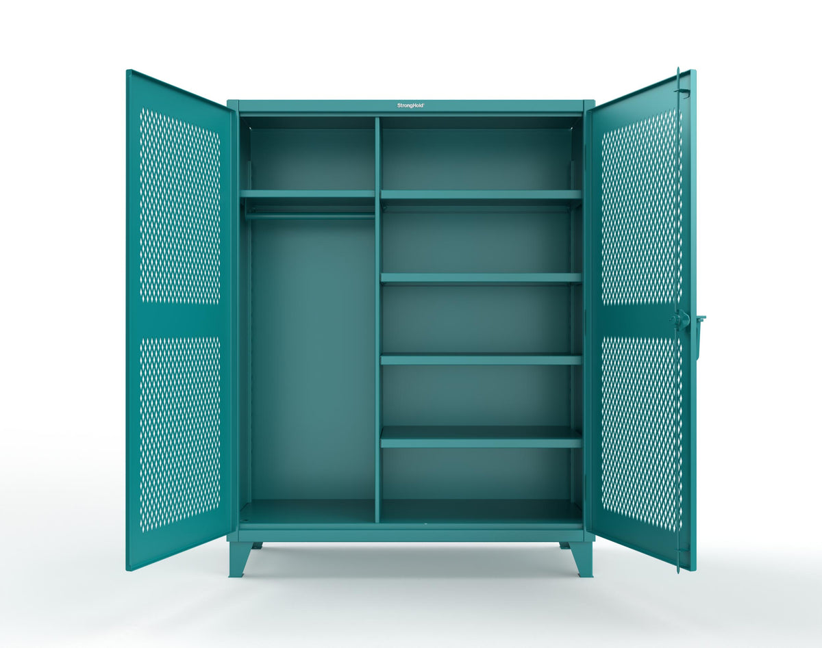 Extreme Duty 12 GA Uniform Ventilated (Diamond) Cabinet with 4 Shelves - 60 In. W x 24 In. D x 78 In. H - 56-V-W-245-5021