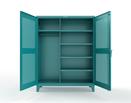 Extreme Duty 12 GA Uniform Ventilated (Diamond) Cabinet with 4 Shelves - 60 In. W x 24 In. D x 78 In. H - 56-V-W-245-5021