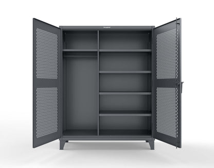 Extreme Duty 12 GA Uniform Ventilated (Diamond) Cabinet with 4 Shelves - 60 In. W x 24 In. D x 78 In. H - 56-V-W-245-7024