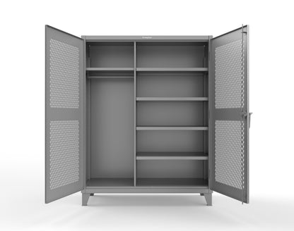 Extreme Duty 12 GA Uniform Ventilated (Diamond) Cabinet with 4 Shelves - 60 In. W x 24 In. D x 78 In. H - 56-V-W-245-7037