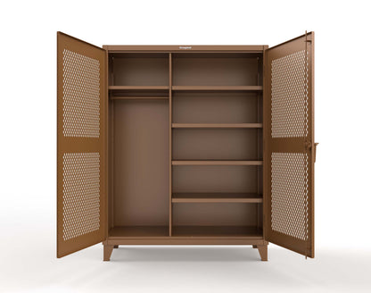 Extreme Duty 12 GA Uniform Ventilated (Diamond) Cabinet with 4 Shelves - 60 In. W x 24 In. D x 78 In. H - 56-V-W-245-8025