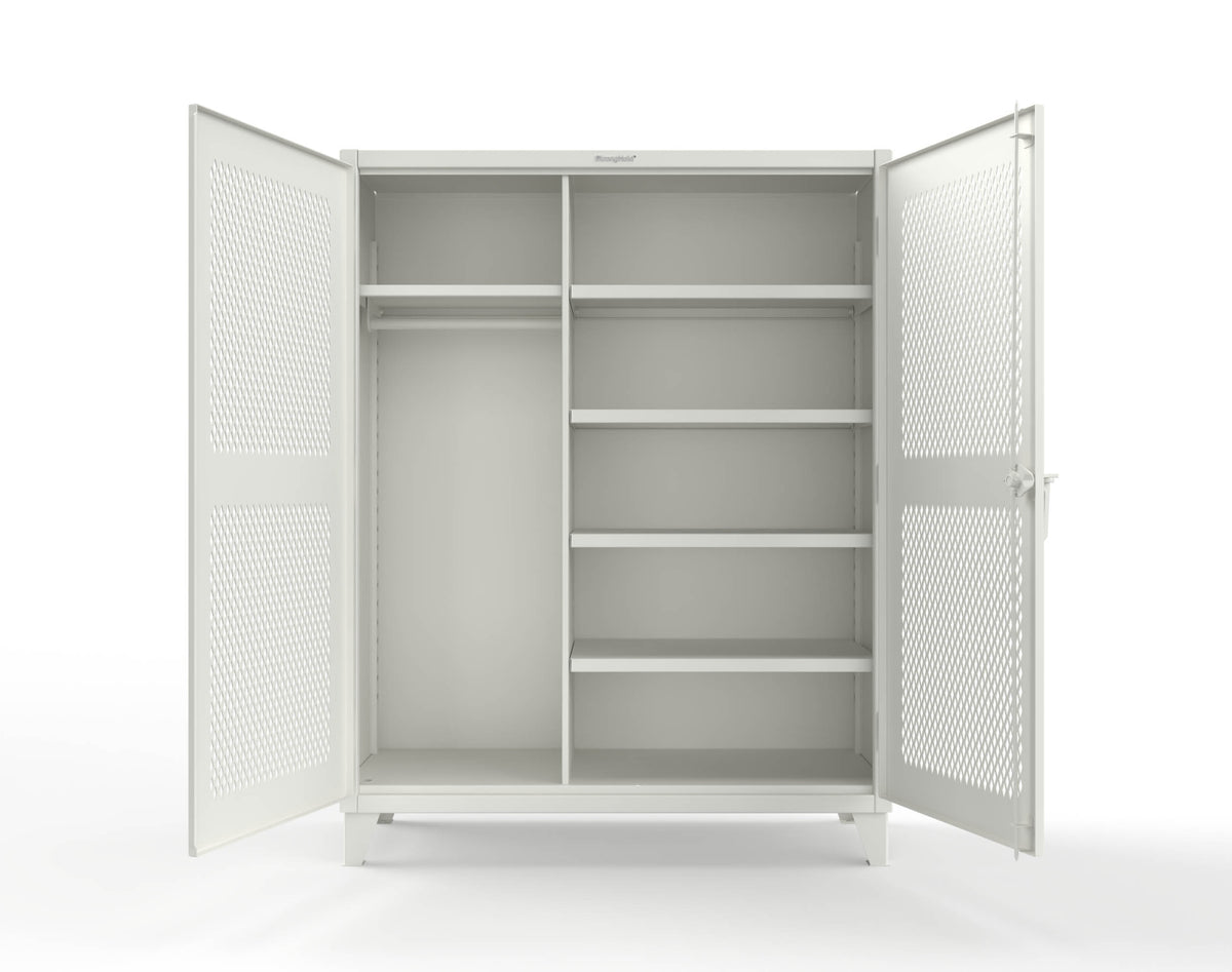 Extreme Duty 12 GA Uniform Ventilated (Diamond) Cabinet with 4 Shelves - 60 In. W x 24 In. D x 78 In. H - 56-V-W-245-9003