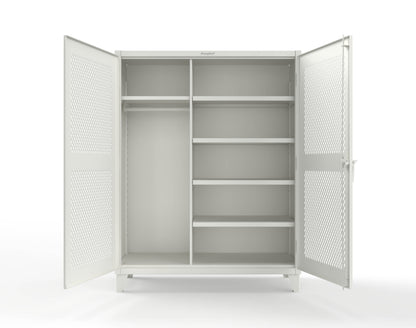 Extreme Duty 12 GA Uniform Ventilated (Diamond) Cabinet with 4 Shelves - 60 In. W x 24 In. D x 78 In. H - 56-V-W-245-9003