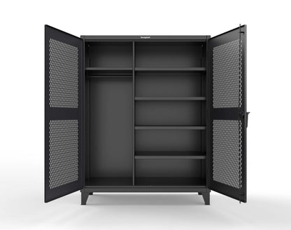 Extreme Duty 12 GA Uniform Ventilated (Diamond) Cabinet with 4 Shelves - 60 In. W x 24 In. D x 78 In. H - 56-V-W-245-9005