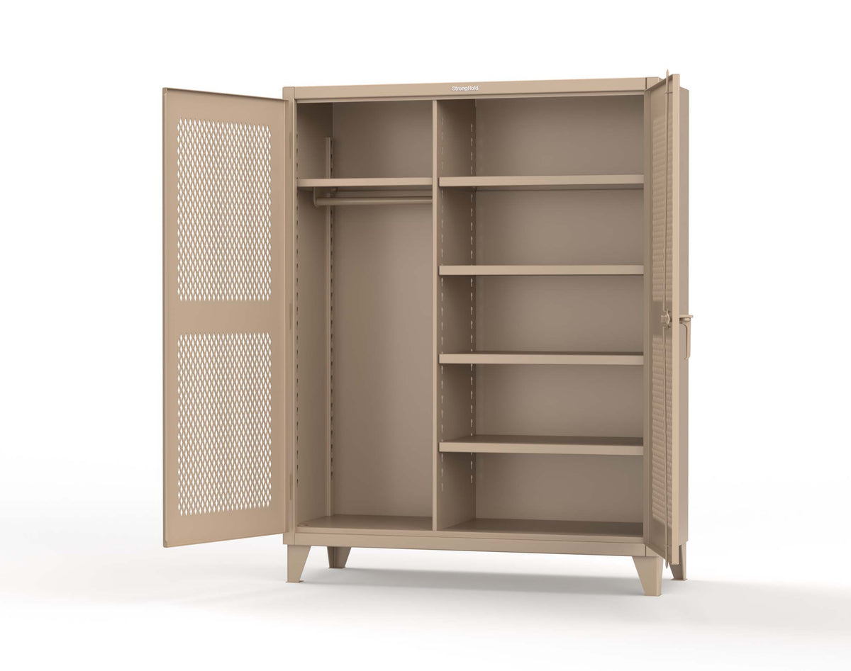 Extreme Duty 12 GA Uniform Ventilated (Diamond) Cabinet with 4 Shelves - 60 In. W x 24 In. D x 78 In. H - 56-V-W-245-1019