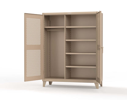 Extreme Duty 12 GA Uniform Ventilated (Diamond) Cabinet with 4 Shelves - 60 In. W x 24 In. D x 78 In. H - 56-V-W-245-1019