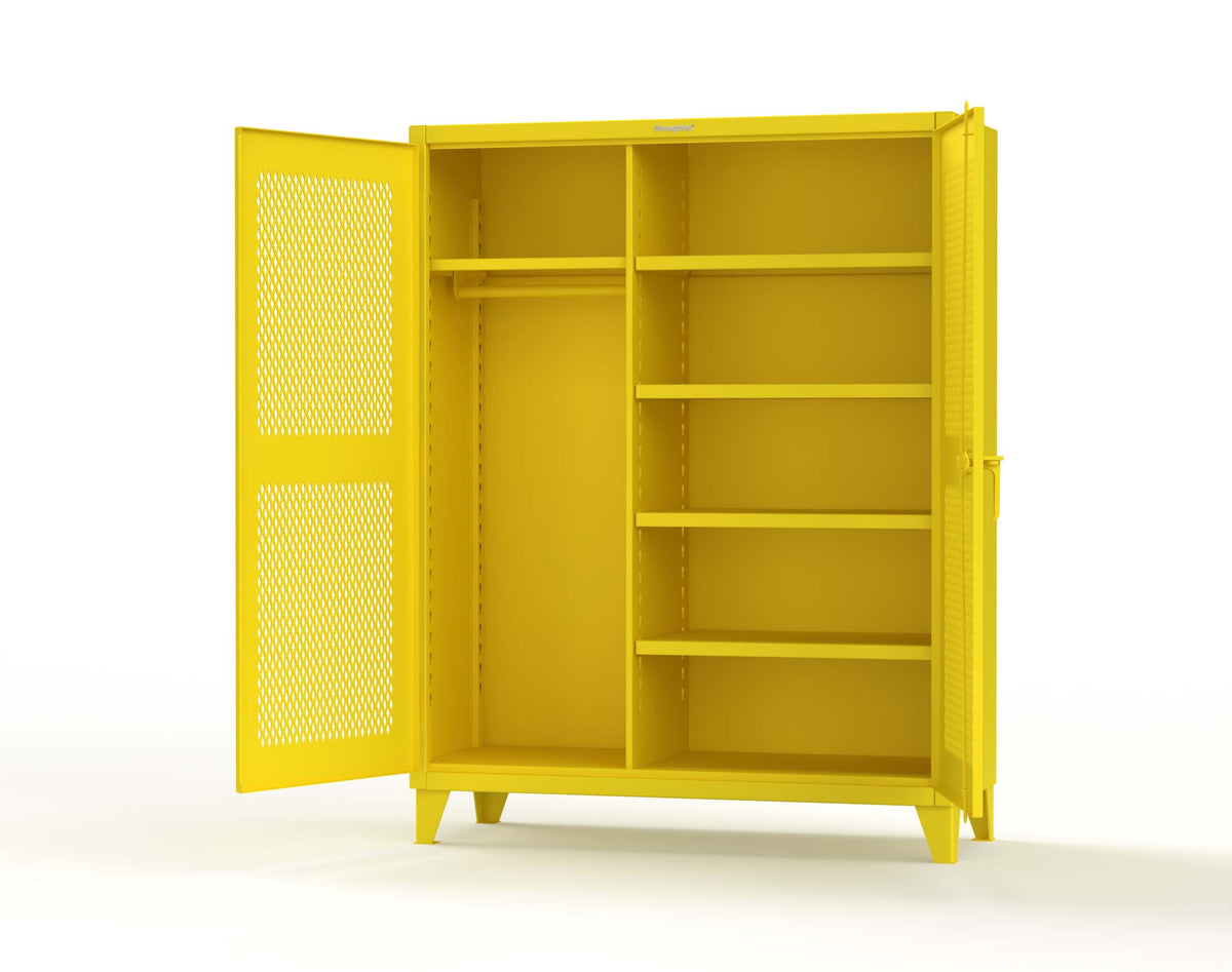 Extreme Duty 12 GA Uniform Ventilated (Diamond) Cabinet with 4 Shelves - 60 In. W x 24 In. D x 78 In. H - 56-V-W-245-1023