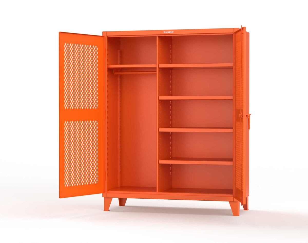 Extreme Duty 12 GA Uniform Ventilated (Diamond) Cabinet with 4 Shelves - 60 In. W x 24 In. D x 78 In. H - 56-V-W-245-2004