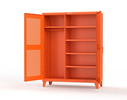 Extreme Duty 12 GA Uniform Ventilated (Diamond) Cabinet with 4 Shelves - 60 In. W x 24 In. D x 78 In. H - 56-V-W-245-2004