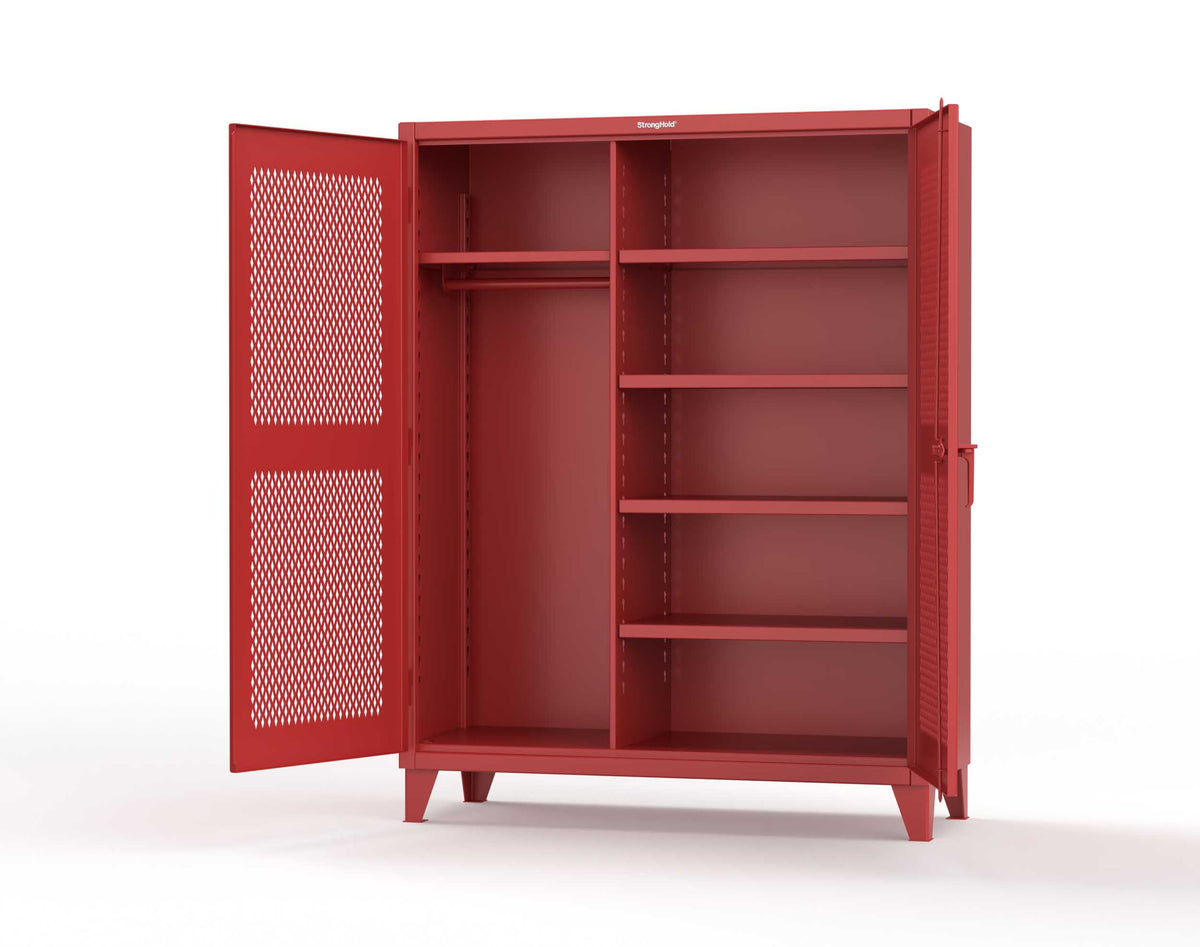 Extreme Duty 12 GA Uniform Ventilated (Diamond) Cabinet with 4 Shelves - 60 In. W x 24 In. D x 78 In. H - 56-V-W-245-3001