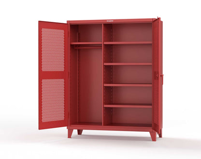 Extreme Duty 12 GA Uniform Ventilated (Diamond) Cabinet with 4 Shelves - 60 In. W x 24 In. D x 78 In. H - 56-V-W-245-3001