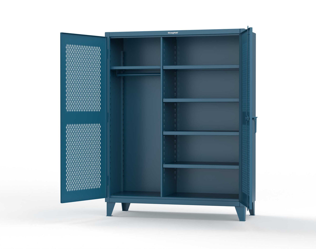 Extreme Duty 12 GA Uniform Ventilated (Diamond) Cabinet with 4 Shelves - 60 In. W x 24 In. D x 78 In. H - 56-V-W-245-5010