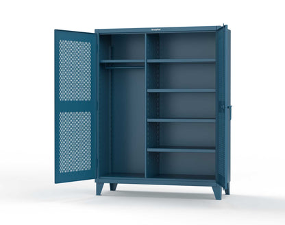 Extreme Duty 12 GA Uniform Ventilated (Diamond) Cabinet with 4 Shelves - 60 In. W x 24 In. D x 78 In. H - 56-V-W-245-5010