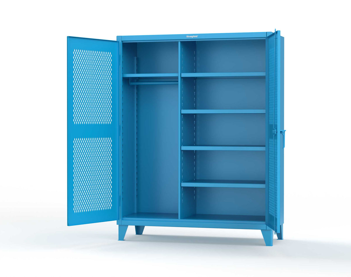 Extreme Duty 12 GA Uniform Ventilated (Diamond) Cabinet with 4 Shelves - 60 In. W x 24 In. D x 78 In. H - 56-V-W-245-5012