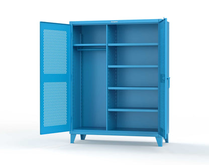 Extreme Duty 12 GA Uniform Ventilated (Diamond) Cabinet with 4 Shelves - 60 In. W x 24 In. D x 78 In. H - 56-V-W-245-5012