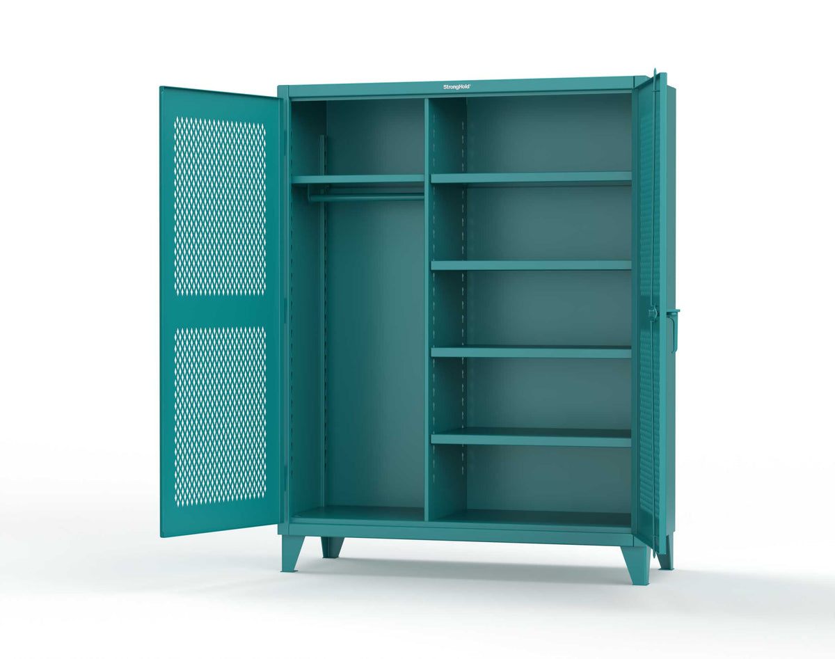 Extreme Duty 12 GA Uniform Ventilated (Diamond) Cabinet with 4 Shelves - 60 In. W x 24 In. D x 78 In. H - 56-V-W-245-5021
