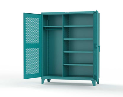 Extreme Duty 12 GA Uniform Ventilated (Diamond) Cabinet with 4 Shelves - 60 In. W x 24 In. D x 78 In. H - 56-V-W-245-5021