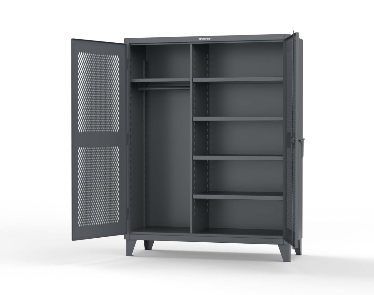 Extreme Duty 12 GA Uniform Ventilated (Diamond) Cabinet with 4 Shelves - 60 In. W x 24 In. D x 78 In. H - 56-V-W-245-7024